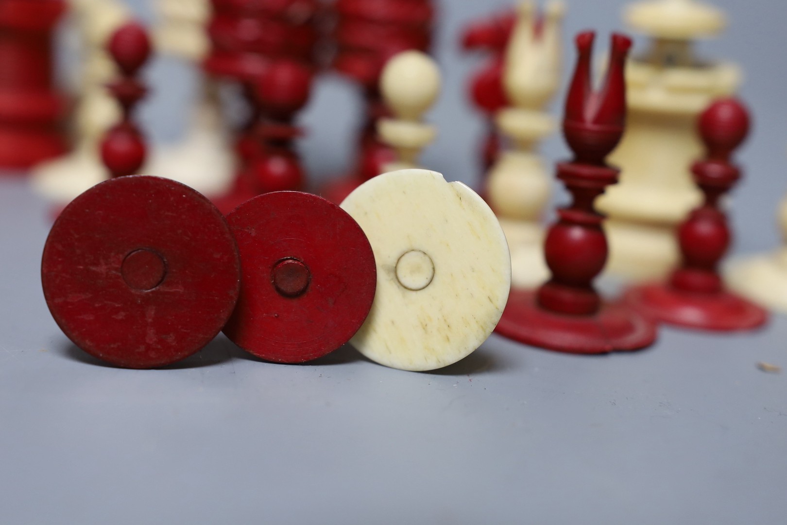 A 19th century bone chess set